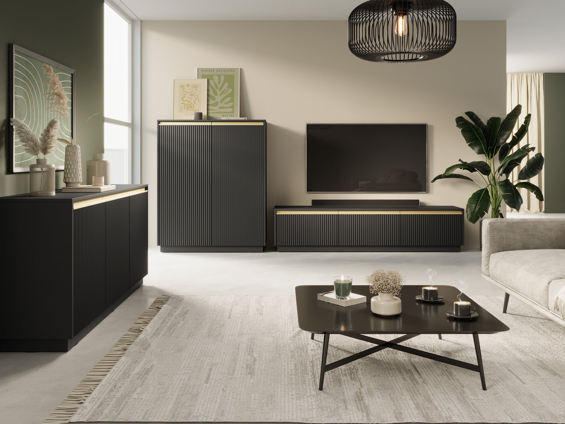 Kumode Guard 103,5/71,4/39 cm melns - N1 Home