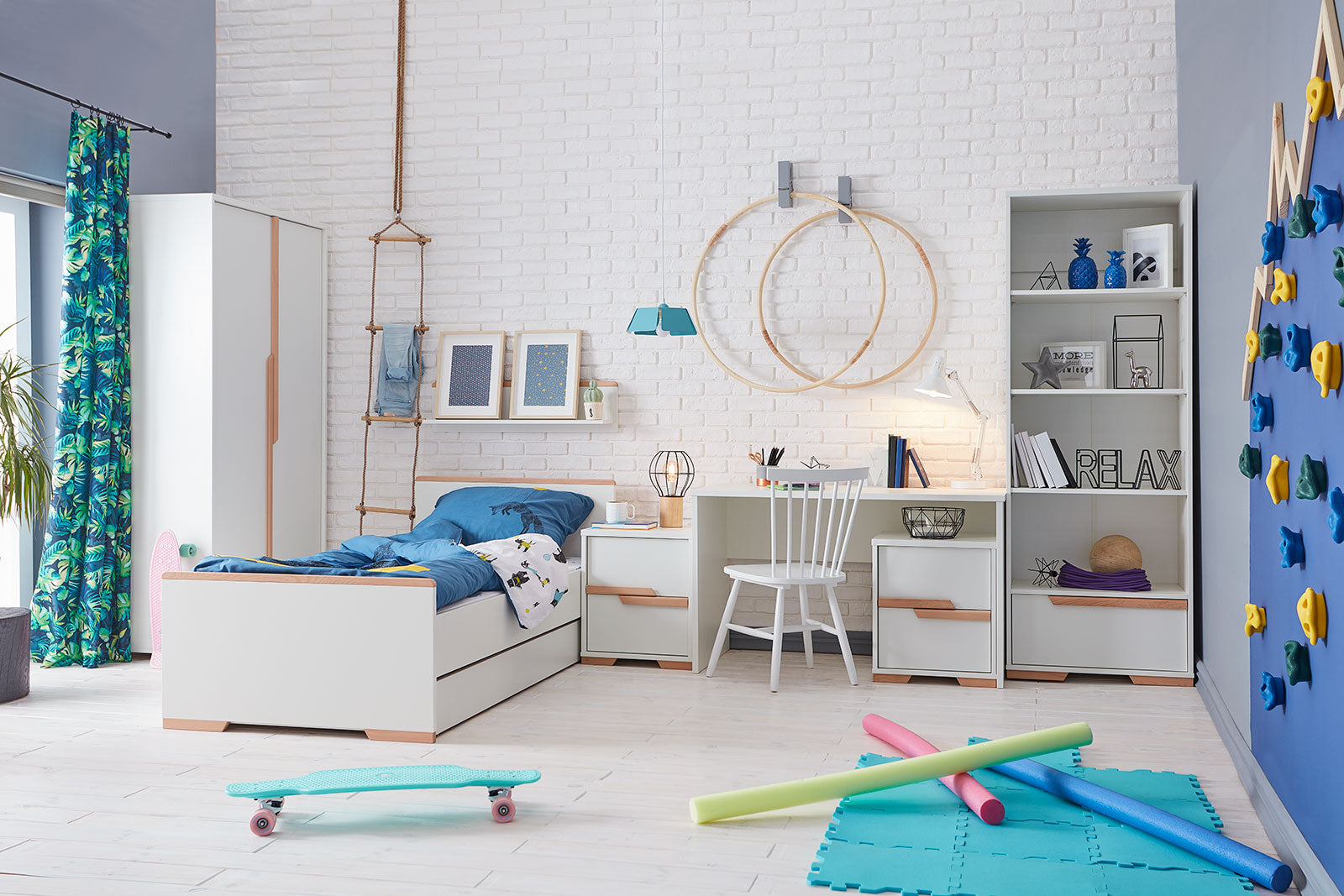 Rakstāmgalds SONI 65/125/75 cm balts - N1 Home