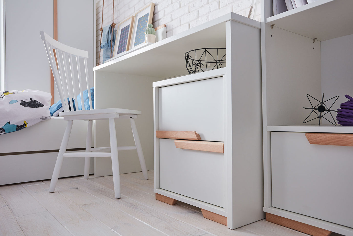 Galda skapis SONI 48/44/57 cm balts - N1 Home