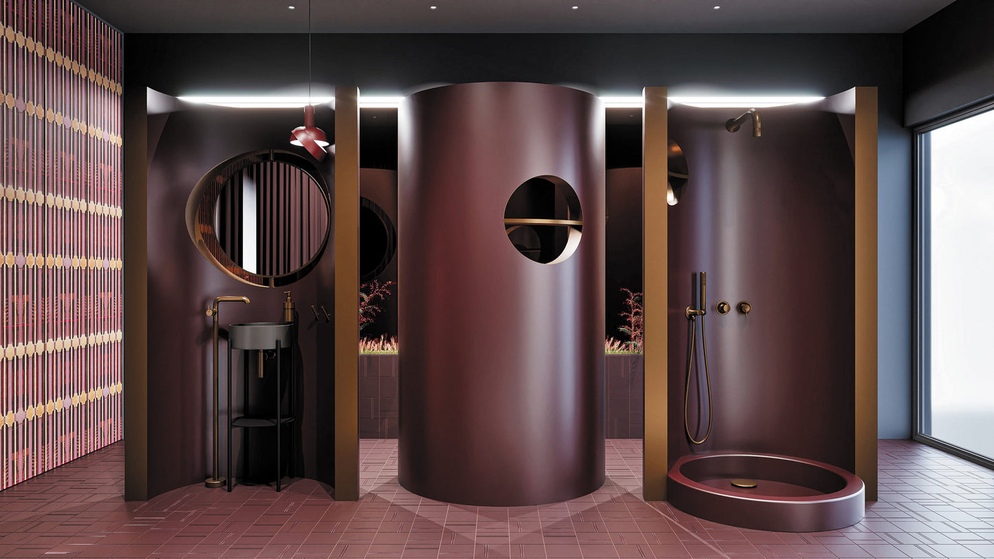 Izlietnes maisītājs, brīvi stāvošs Silia 1090 mm matēta bronza - N1 Home