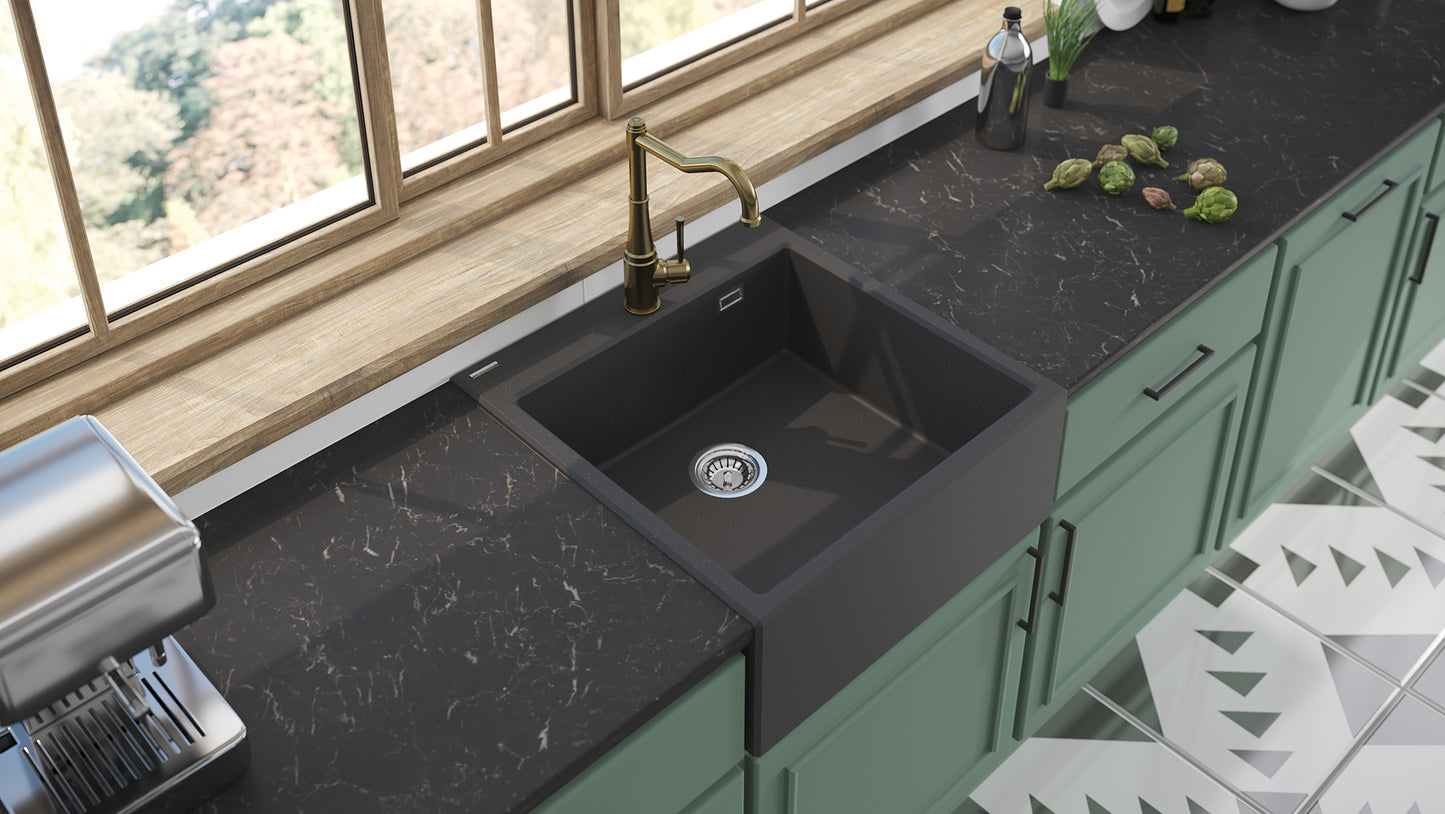 Virtuves jaucējkrāns ar taisnstūra snīpi Tamizo 333 mm misiņš - N1 Home