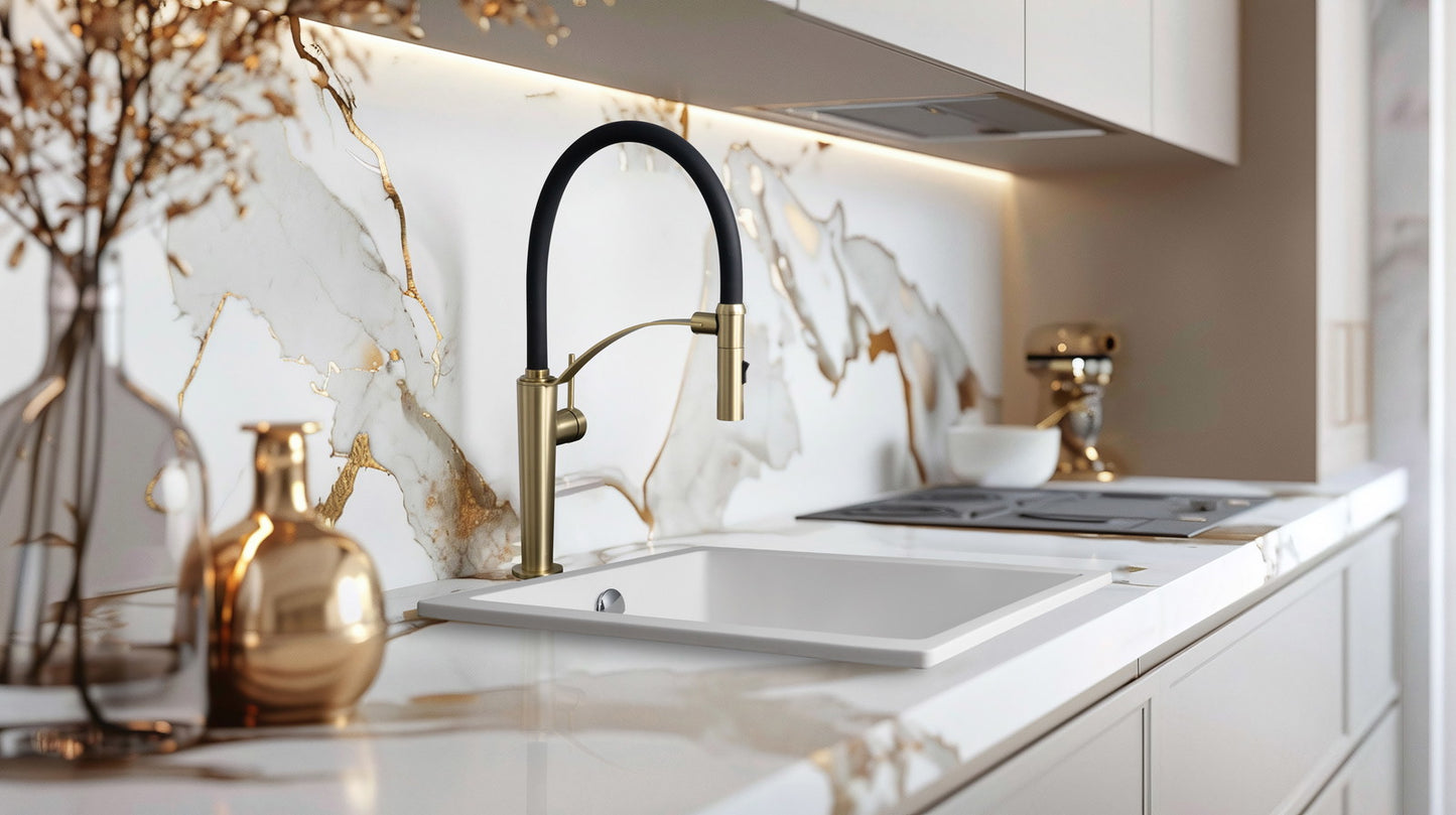 1-bļodas granīta izlietne ar iebūvētu izlietni CORDA 540 x 440 x 200 alabastrs - N1 Home