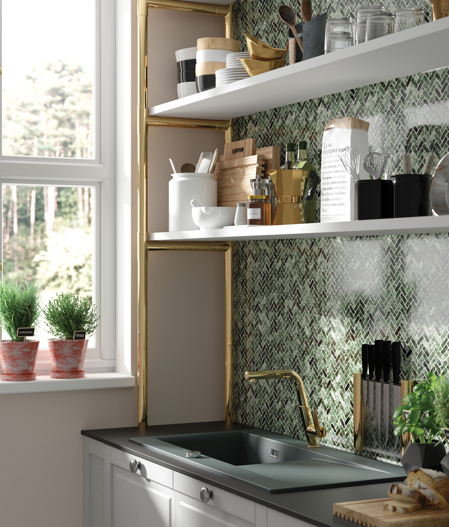 Virtuves jaucējkrāns ar izvelkamu snīpi Silia 253 mm zelts - N1 Home