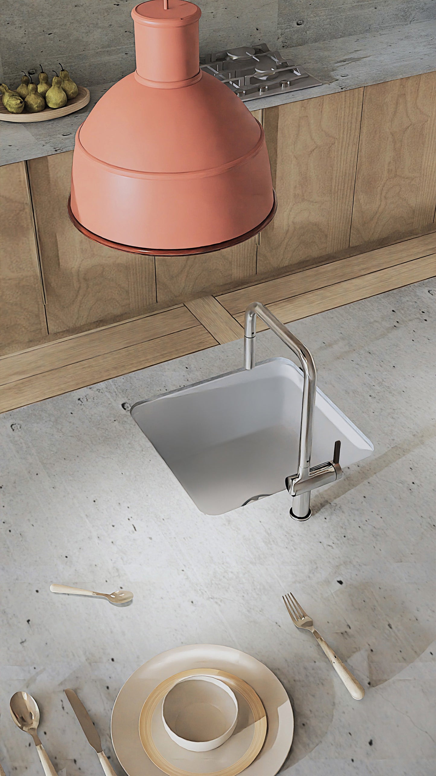 1-bļodas granīta izlietne Momi 500 x 450 x 230 nero - N1 Home