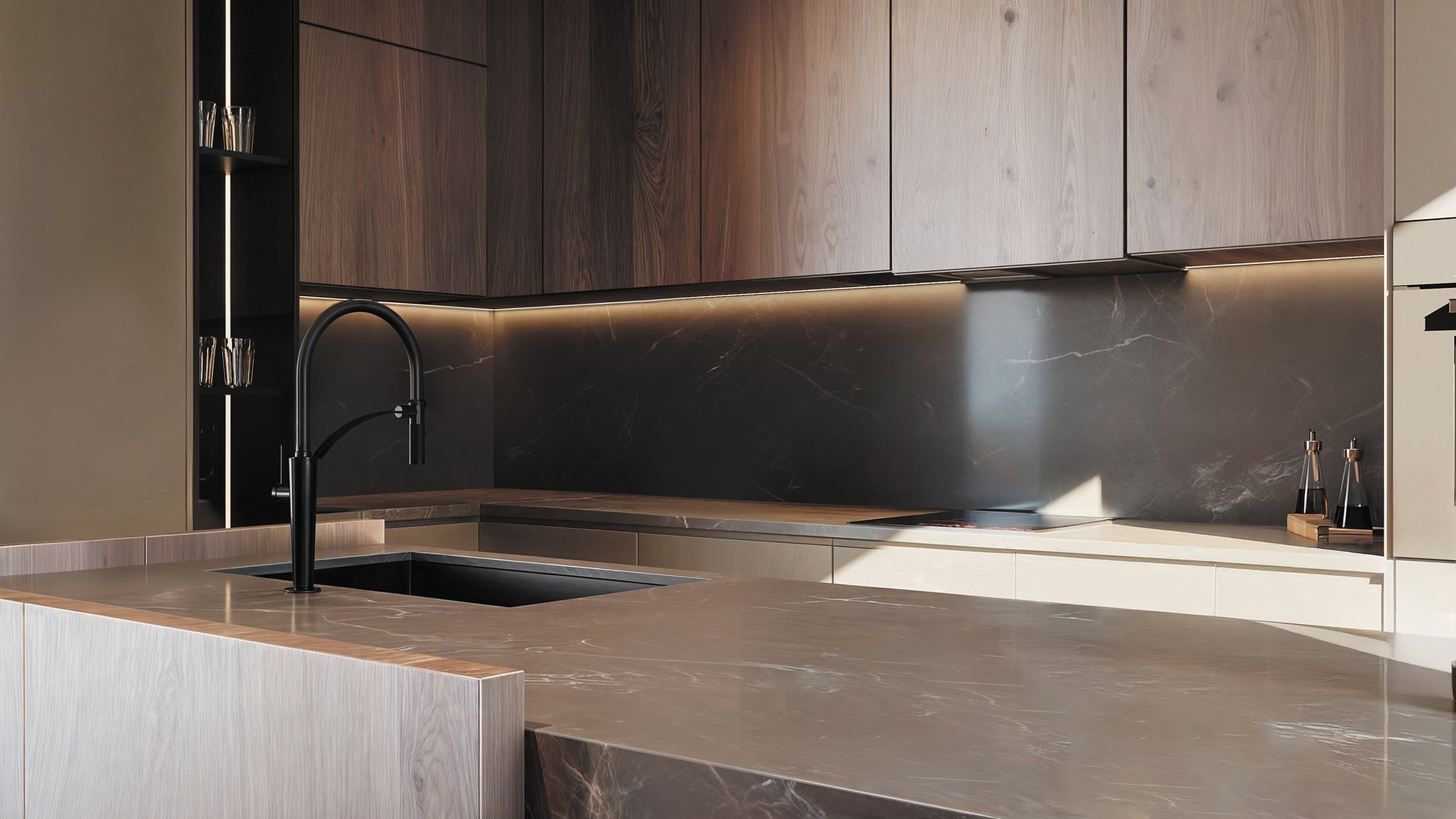 Virtuves maisītājs ar elastīgu snīpi - 2 veidu sprauslas Corda 435 mm nero - N1 Home