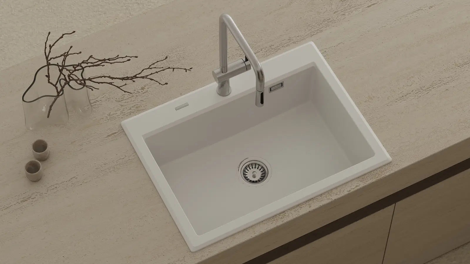 Virtuves jaucējkrāns ar izvelkamu snīpi Moma, 40,8 cm, hroms - N1 Home