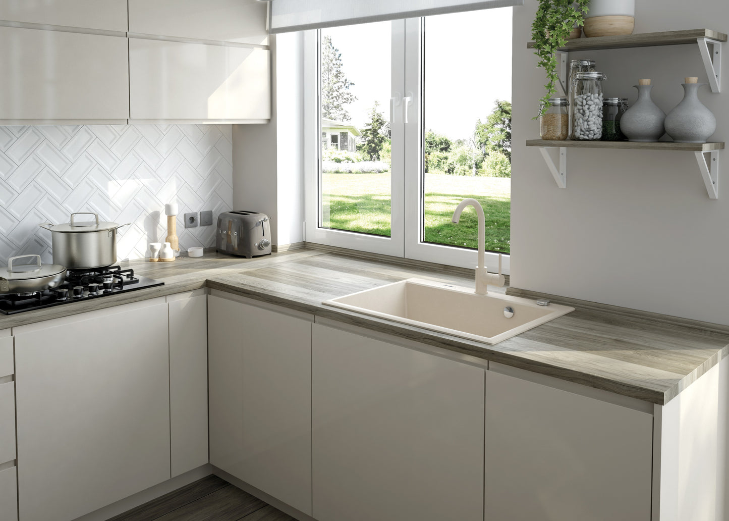 Virtuves jaucējkrāns Milin 353 mm bianko - N1 Home