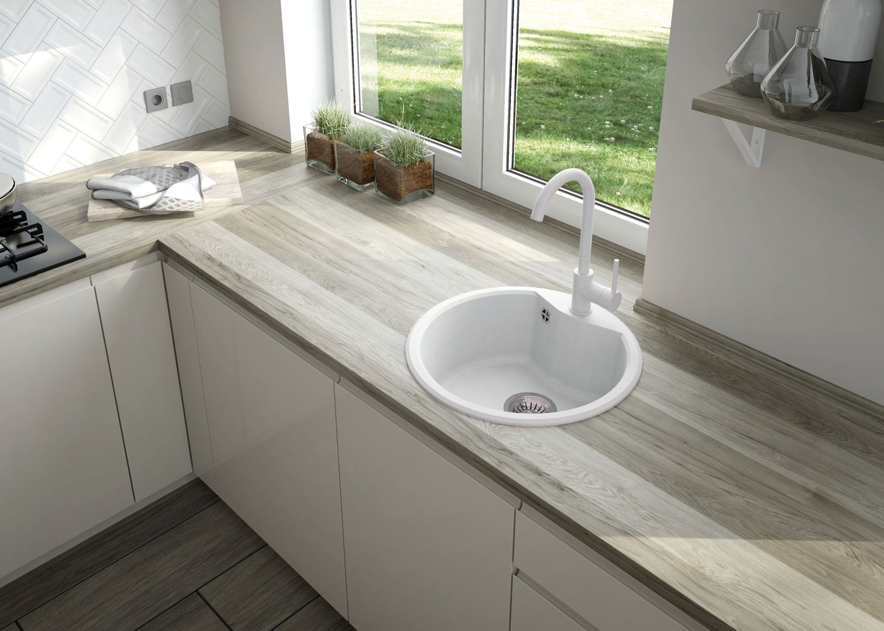 Virtuves jaucējkrāns Nemezja 350 mm antracīta metālika - N1 Home