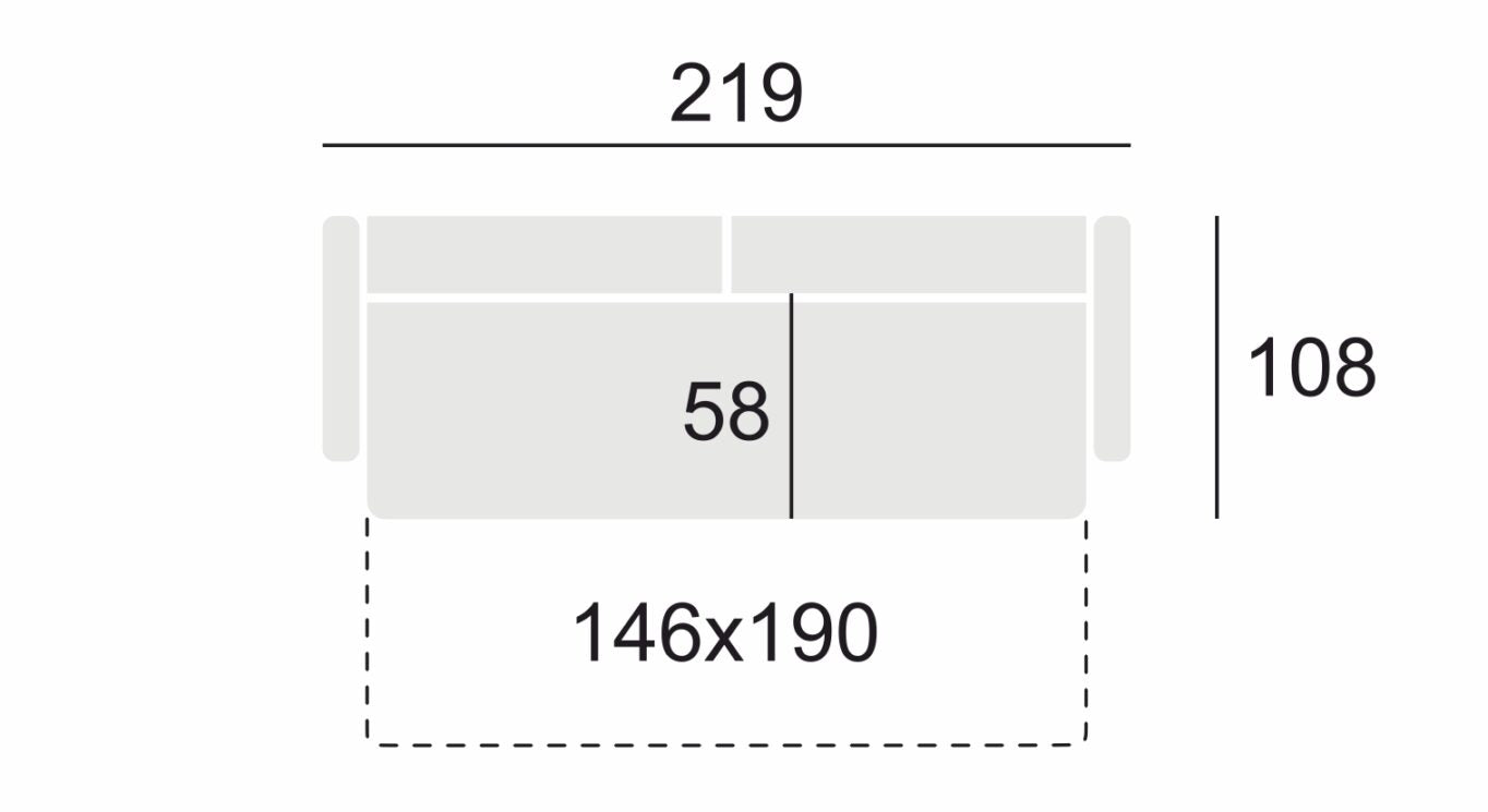 Dīvāns Rave 219/95/58 cm Cremona 70 - N1 Home