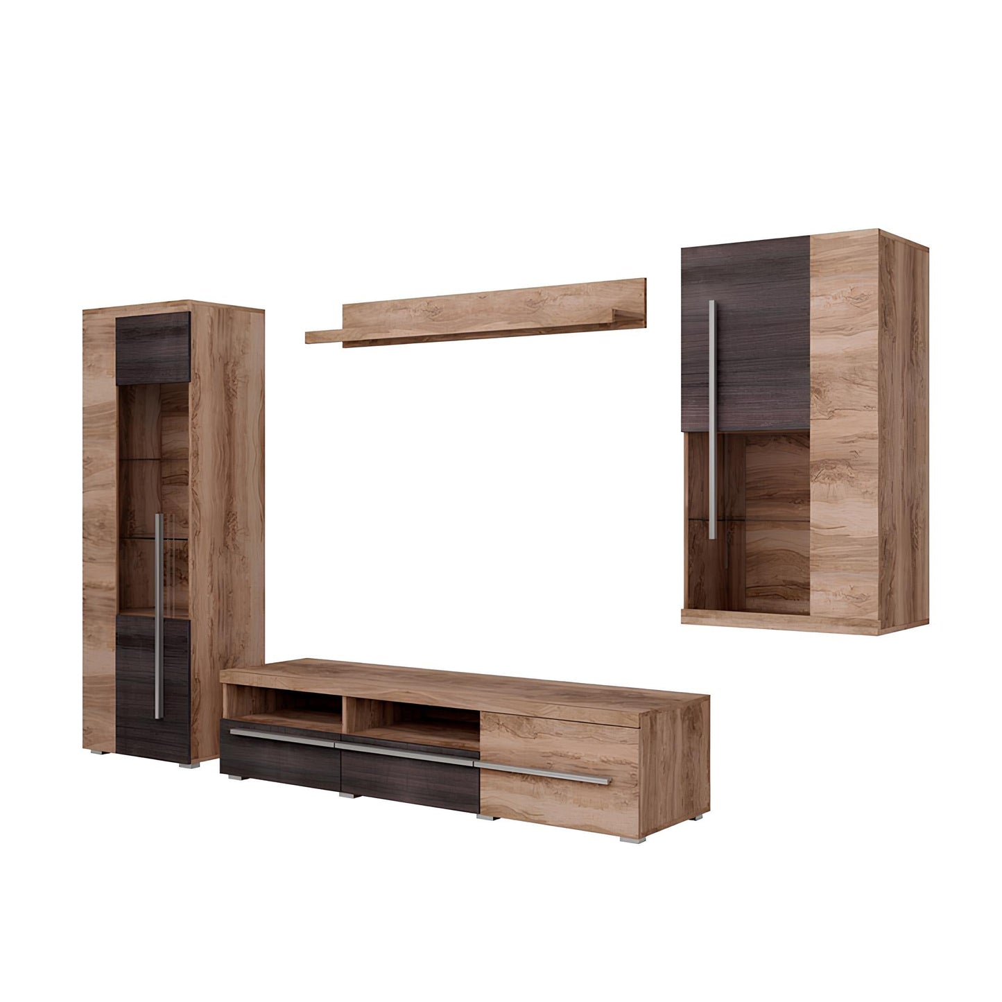 Sienas bloks Rogos 255/160/40 cm touchwood/satīna nusbaum - N1 Home