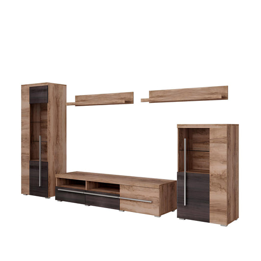 Sienas bloks Rogos 370/160/40 cm touchwood/satīna nusbaum - N1 Home