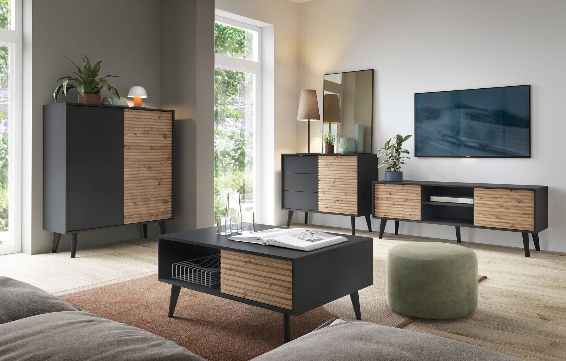 SALICE liela kumode, artisan ozols - 104x125x39 cm