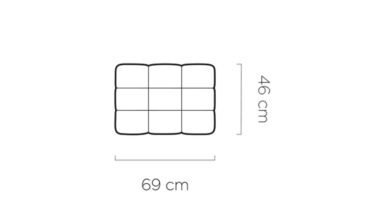 Pufs Sins 45/46/69 cm balts, florence 3 taupe - N1 Home