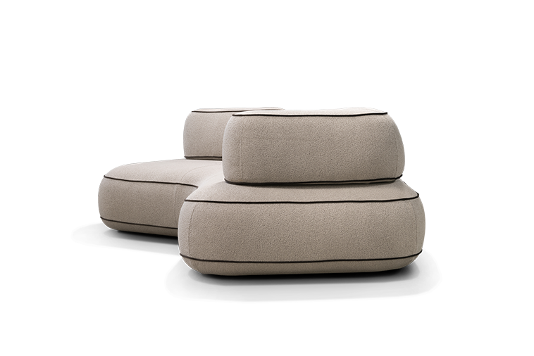 Dīvānd-krēsls Skew U Befame 72/224/183 cm bēšs