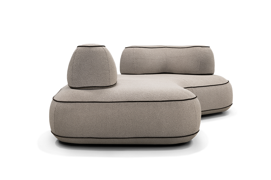 Dīvānd-krēsls Skew U Befame 72/224/183 cm bēšs