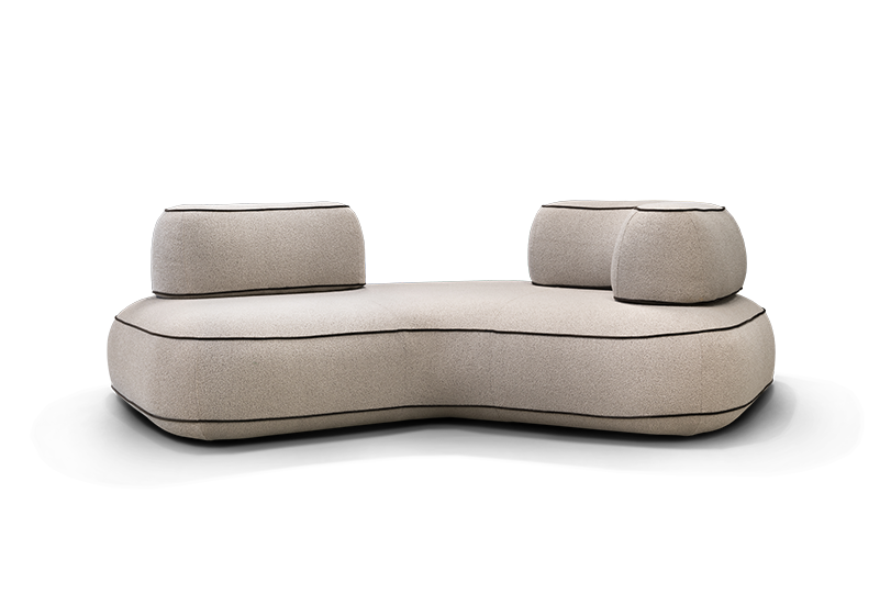 Dīvānd-krēsls Skew U Befame 72/224/183 cm bēšs