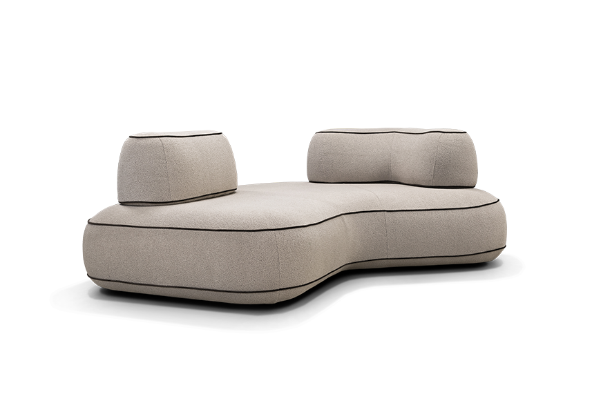 Dīvānd-krēsls Skew U Befame 72/224/183 cm bēšs