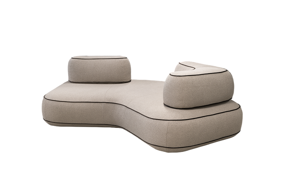 Dīvānd-krēsls Skew U Befame 72/224/183 cm bēšs