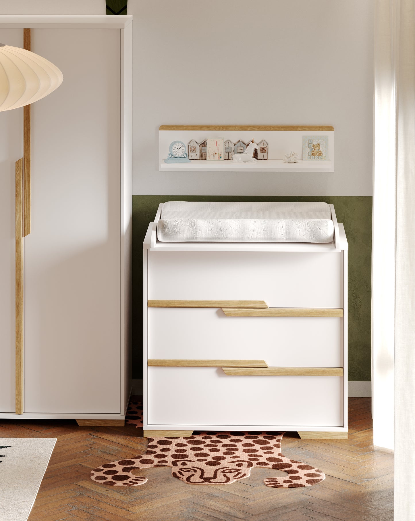 3 atvilktņu kumode SONI 56/98/93 cm balts - N1 Home