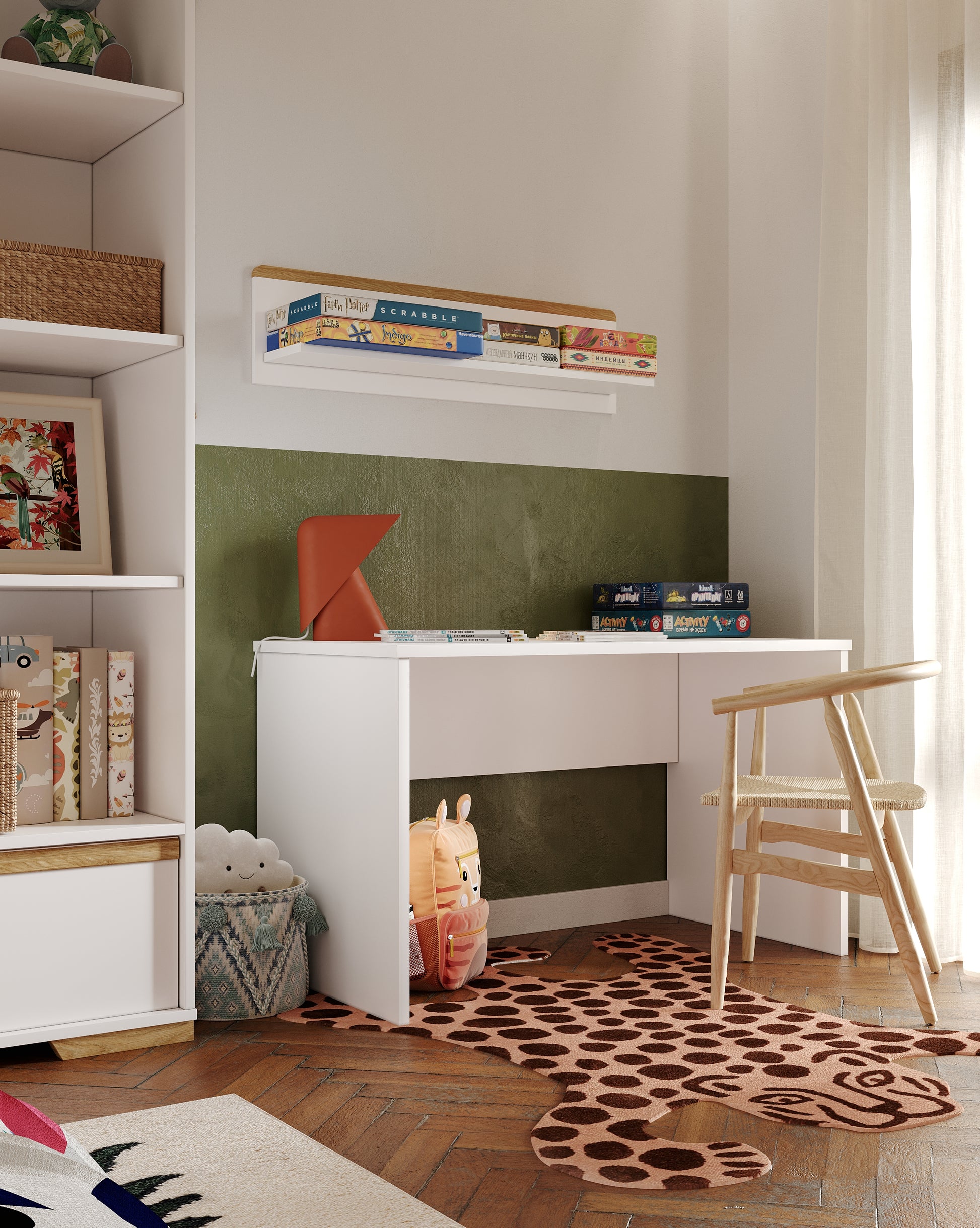 Rakstāmgalds SONI 65/125/75 cm balts - N1 Home