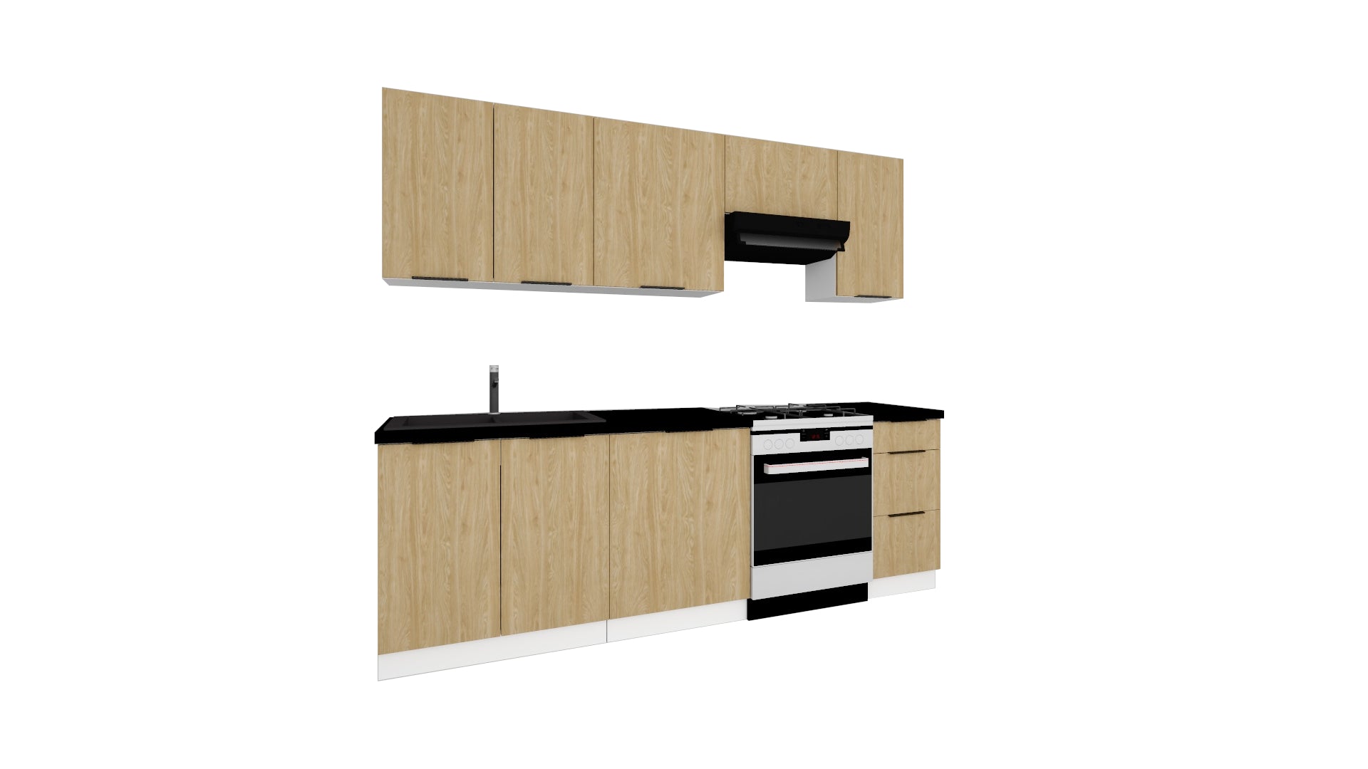 Virtuve BOHO 240 cm eļļots ozols - N1 Home