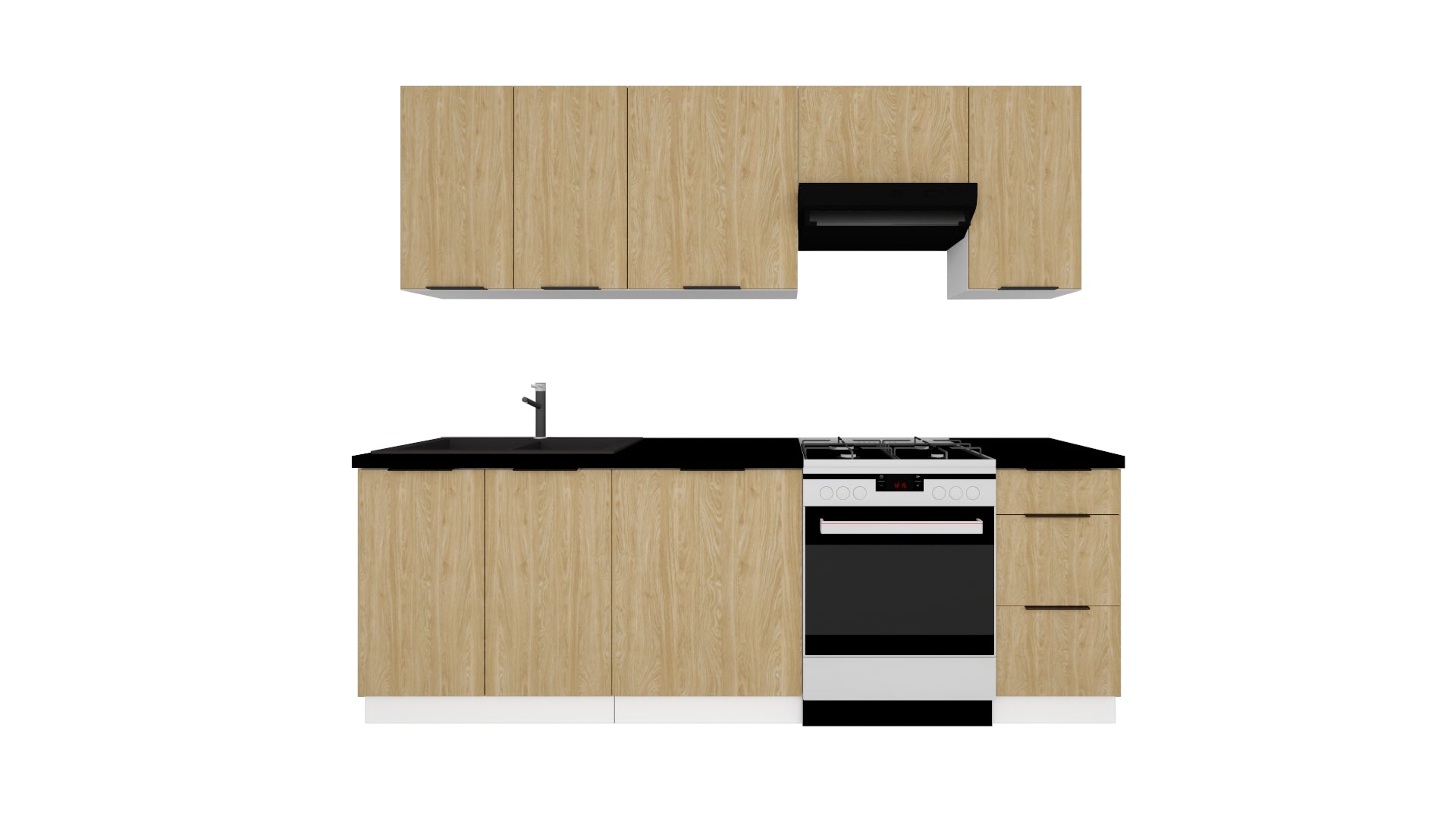 Virtuve BOHO 240 cm eļļots ozols - N1 Home