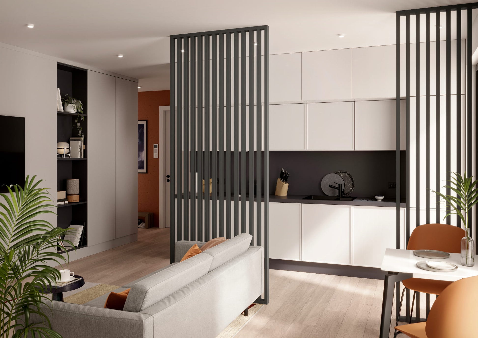 Lameļu starpsiena graffīts 59/99/147/203/261 cm/augstums pēc pasūtījuma - N1 Home