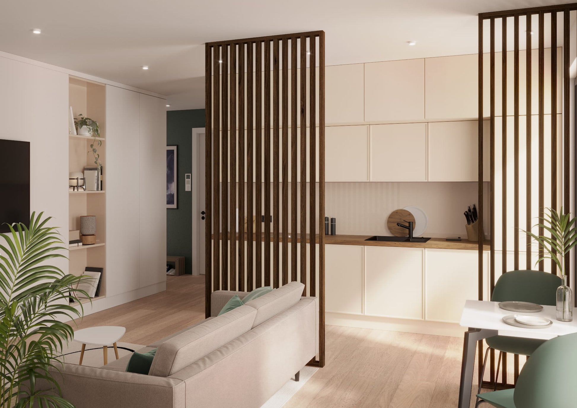 Lameļu starpsiena rieksts 59/99/147/203/261 cm/augstums pēc pasūtījuma - N1 Home