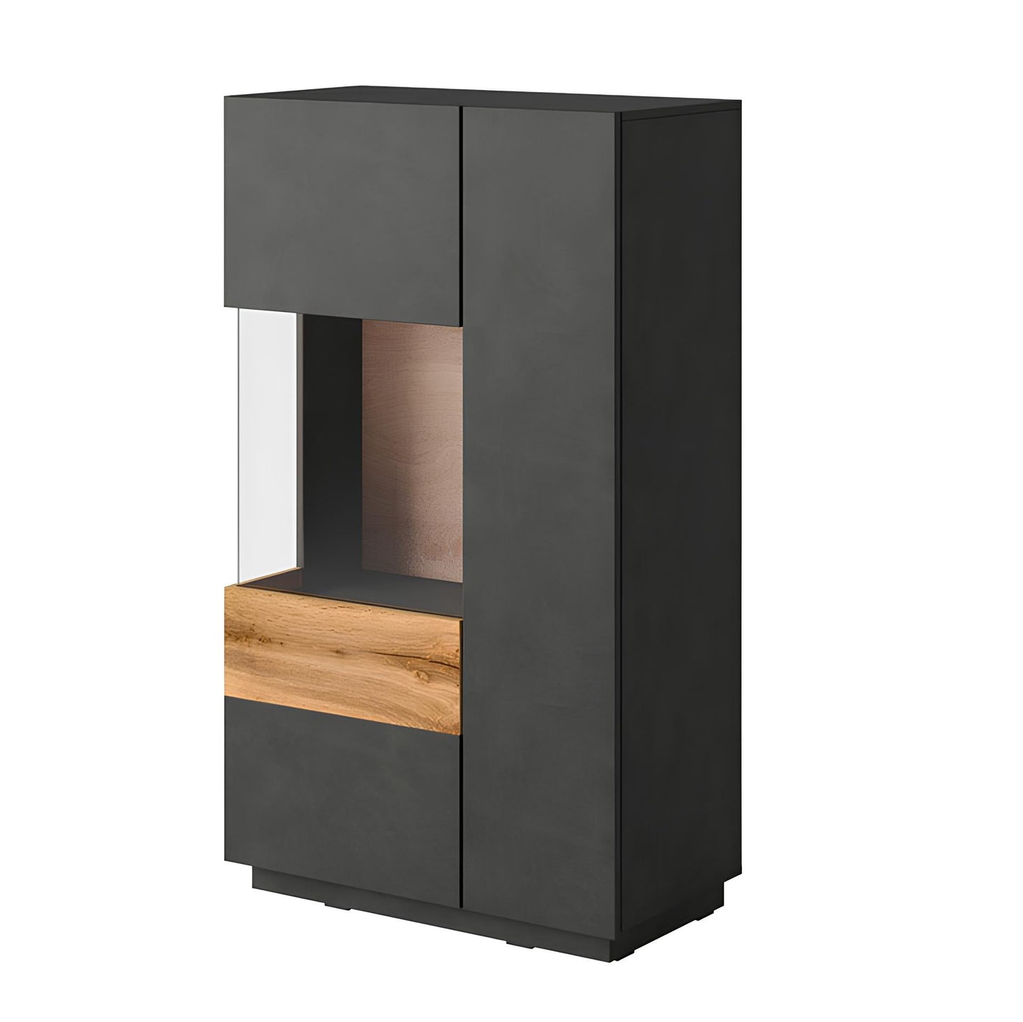 Skapis Solani 80/139/40 cm antracīts/Votan ozols