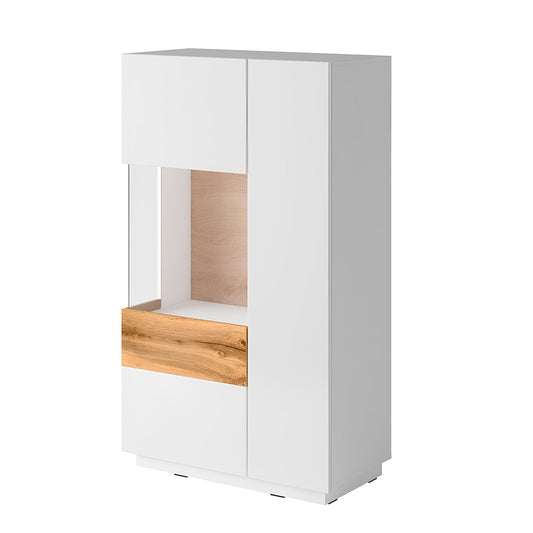 Skapis Solani 80/139/40 cm balts/Votan ozols - N1 Home