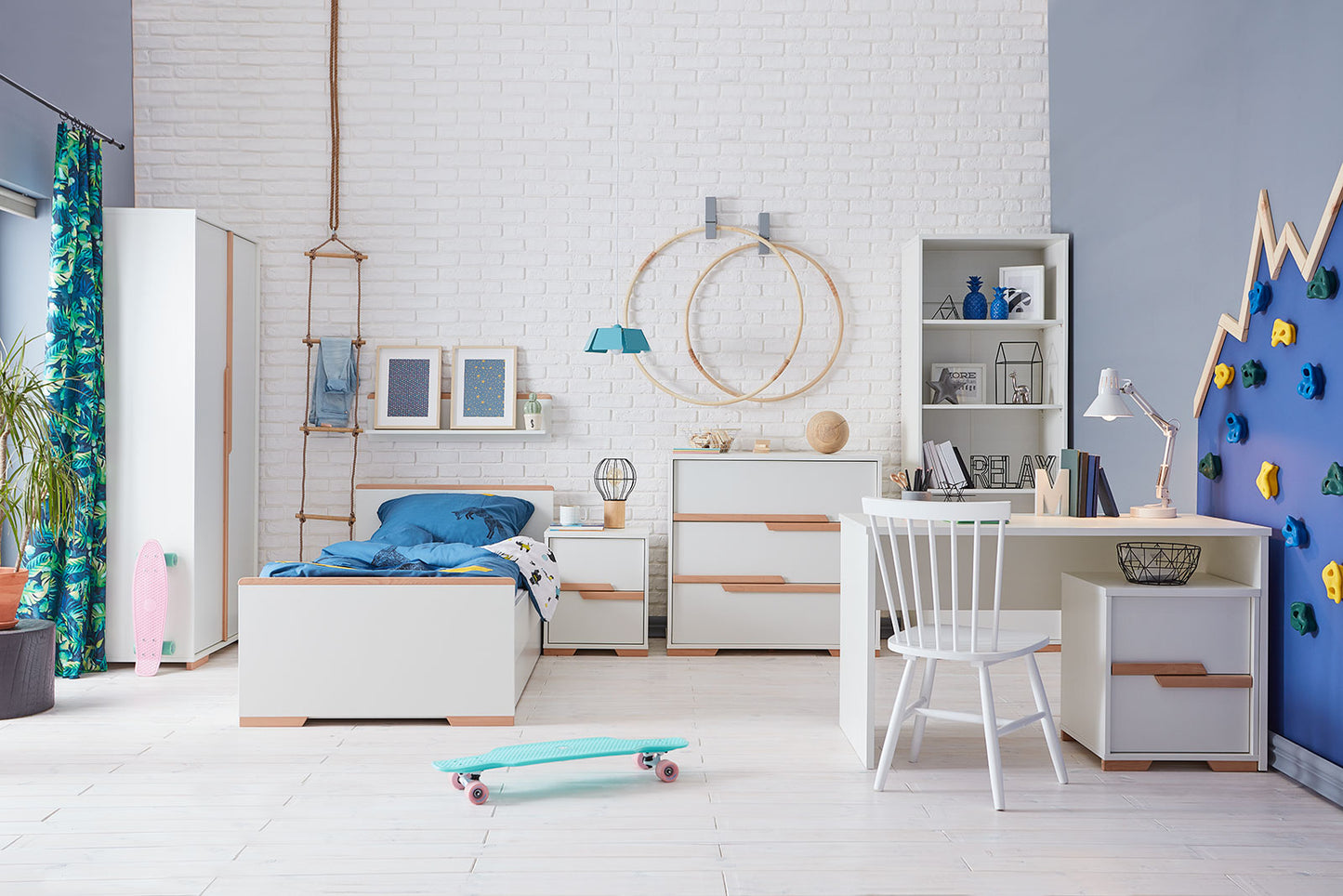 Galda skapis SONI 48/44/57 cm balts - N1 Home