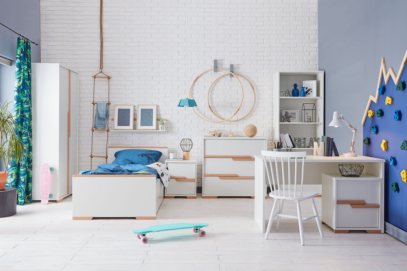 Galda skapis SONI 48/44/57 cm balts - N1 Home