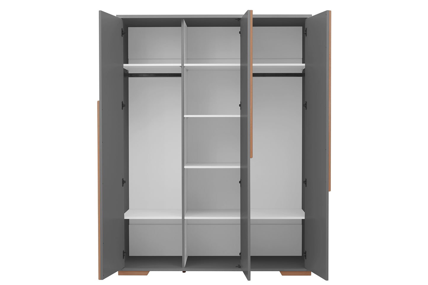 3 durvju skapis SONI 145/56/195 cm pelēks - N1 Home