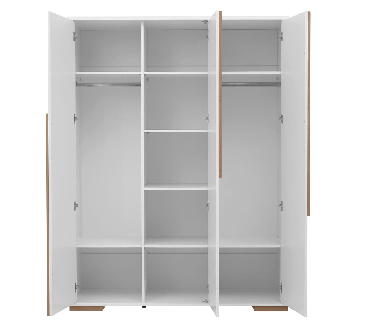 3 durvju skapis SONI 145/56/195 cm balts - N1 Home