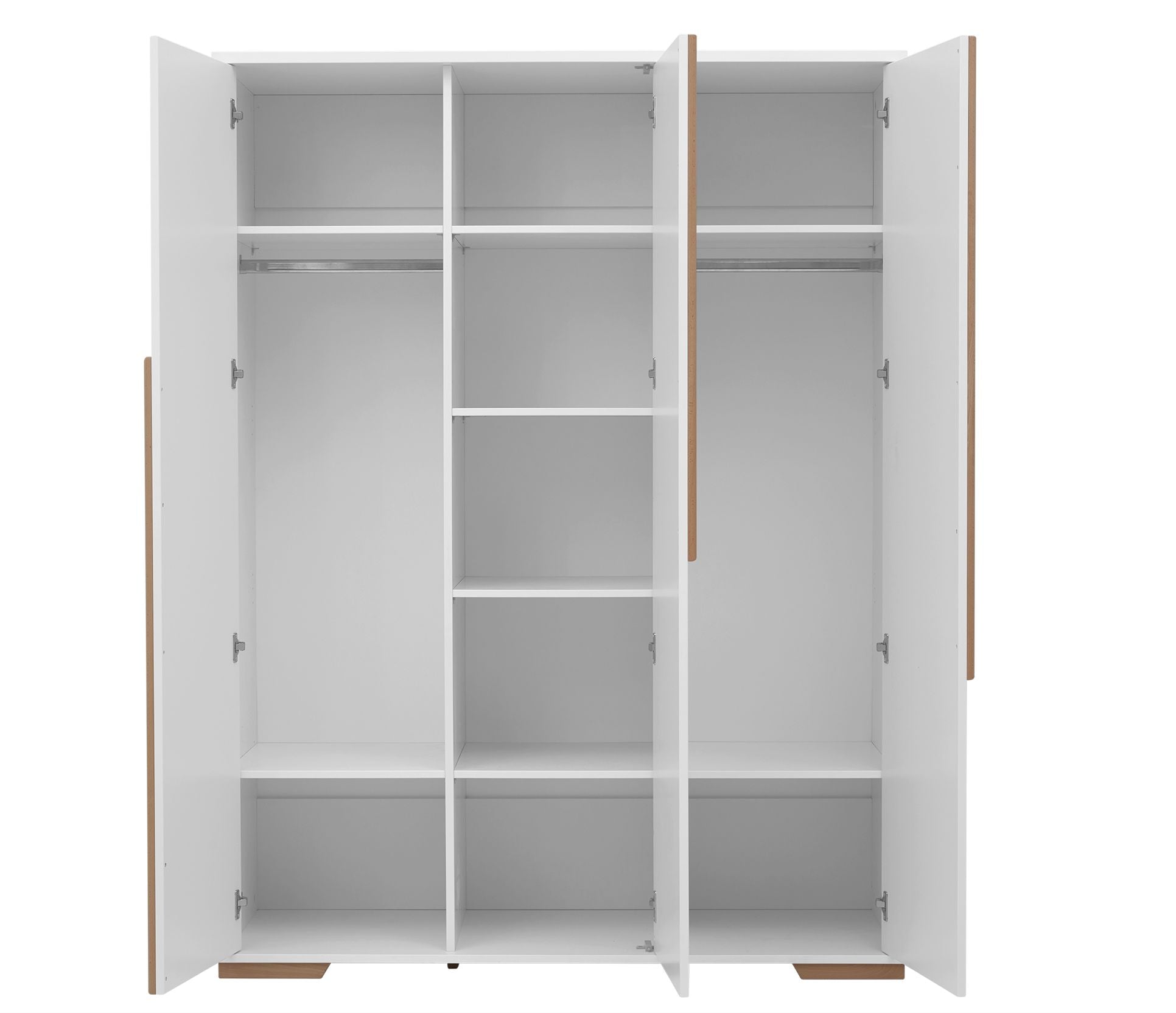 3 durvju skapis SONI 145/56/195 cm balts - N1 Home