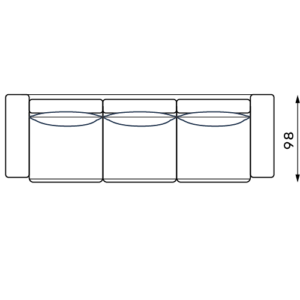 Dīvāns Soprano Befame 88/296/98 cm pelēks