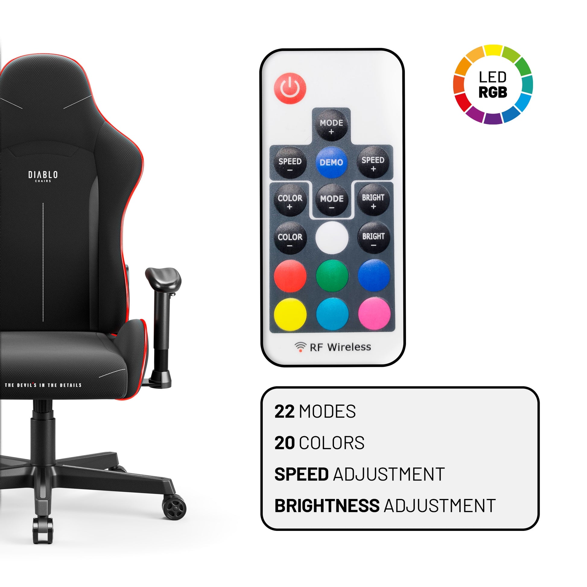 Krēsls X - Sta LED 63/120/63 cm melns/pelēks - N1 Home