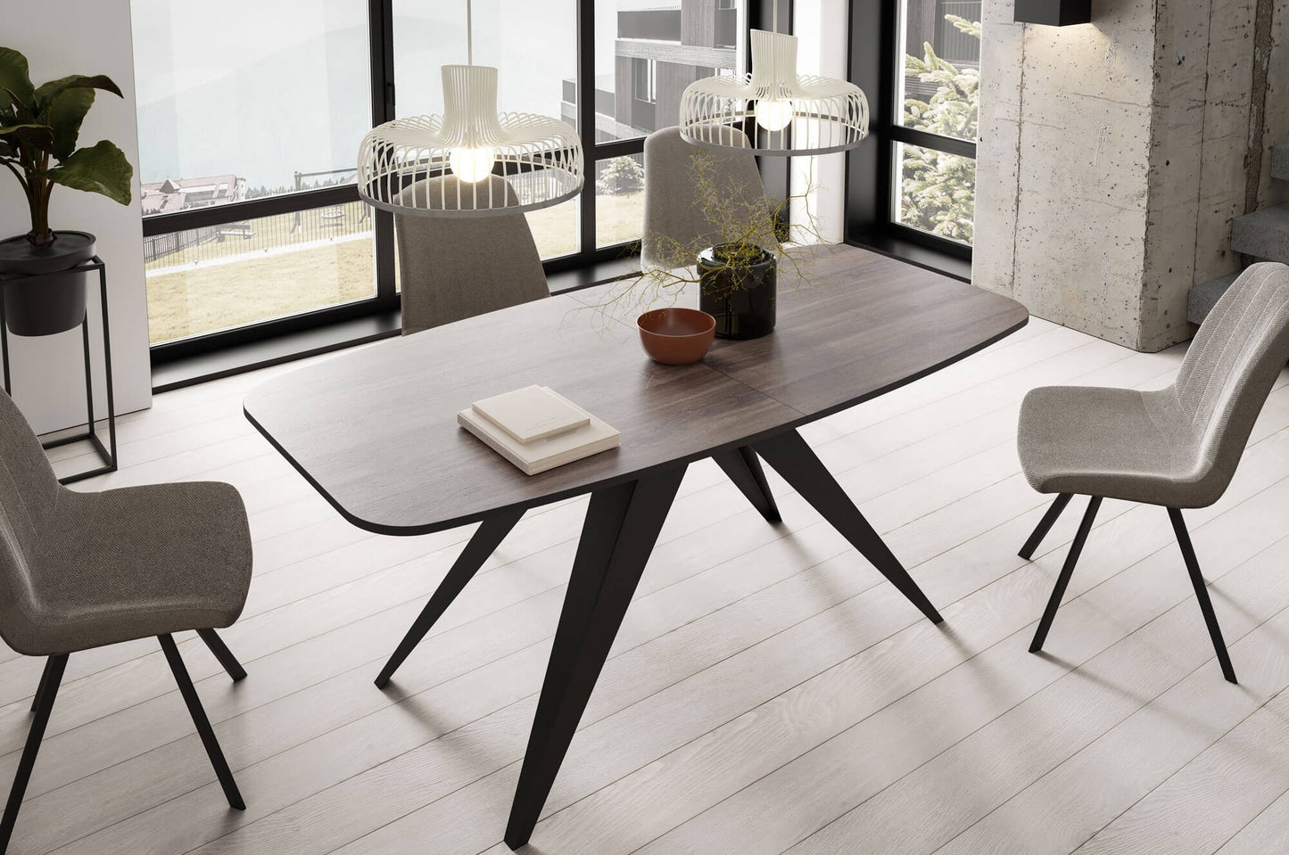 Galds Fery 76/160/80; 76/180/90 cm kašmirs/melns - N1 Home