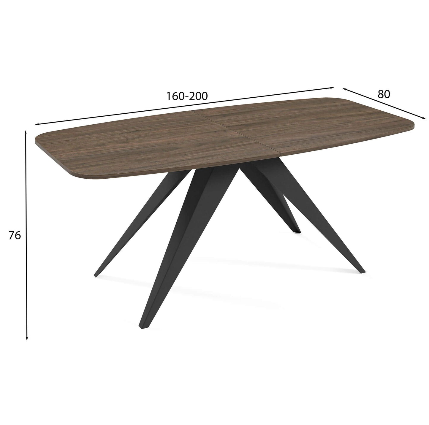 Galds Fery 76/160/80; 76/180/90 cm terrakota/melns - N1 Home