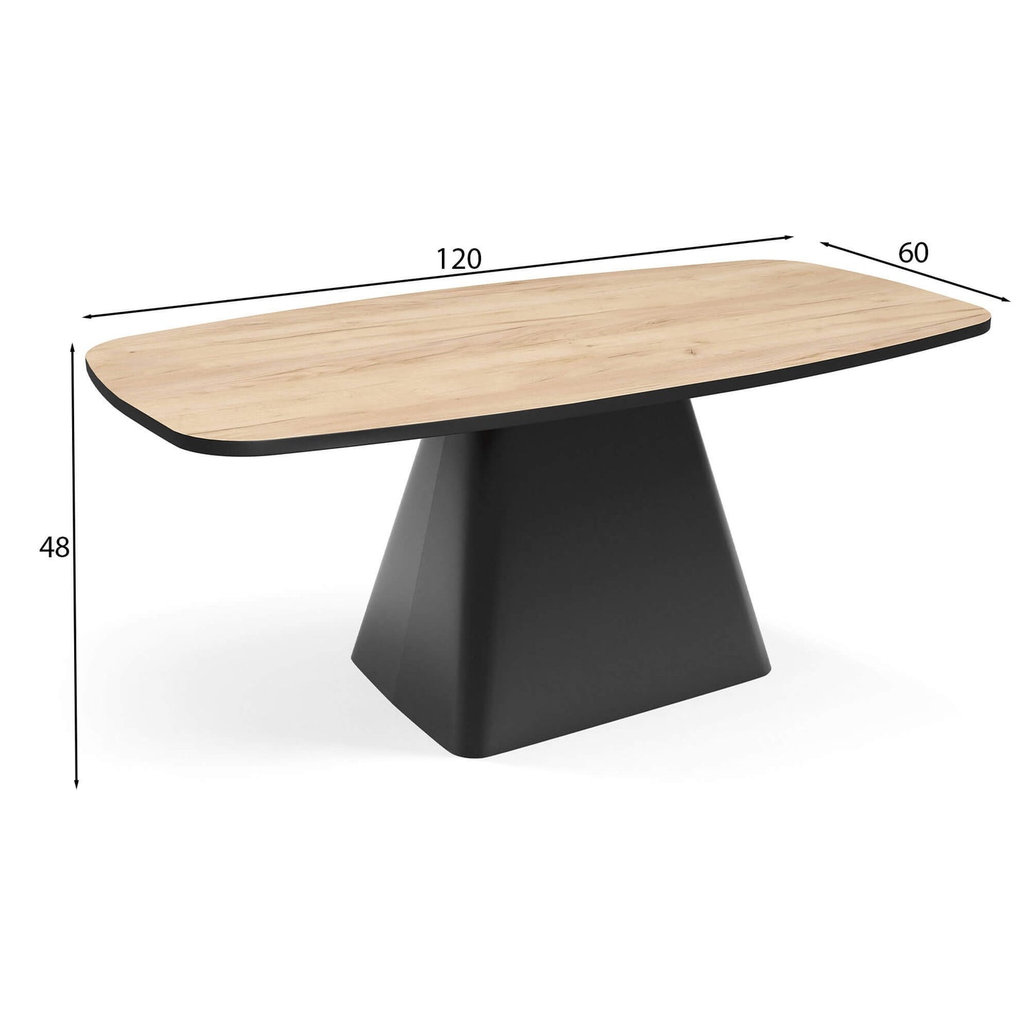 Kafijas galds Noil 120/60/48 cm melns Pietra Grigio - N1 Home