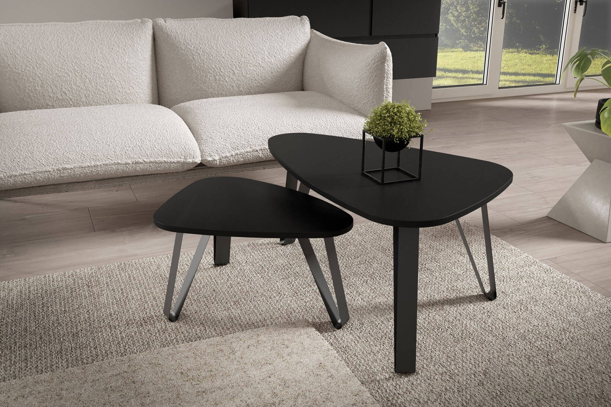 Kafijas galds (2) Ovači 94/60/42 cm Kremona Kannolo/kašmirs - N1 Home