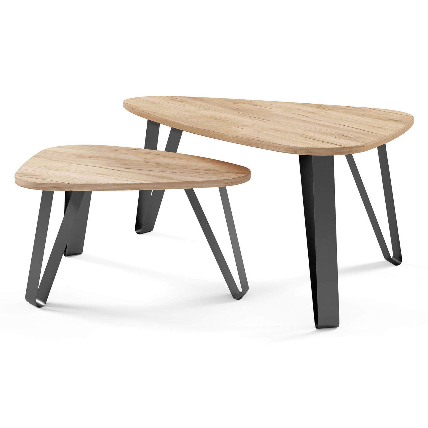 Kafijas galds (2) Ovači 94/60/42 cm kraft ozols/melns - N1 Home