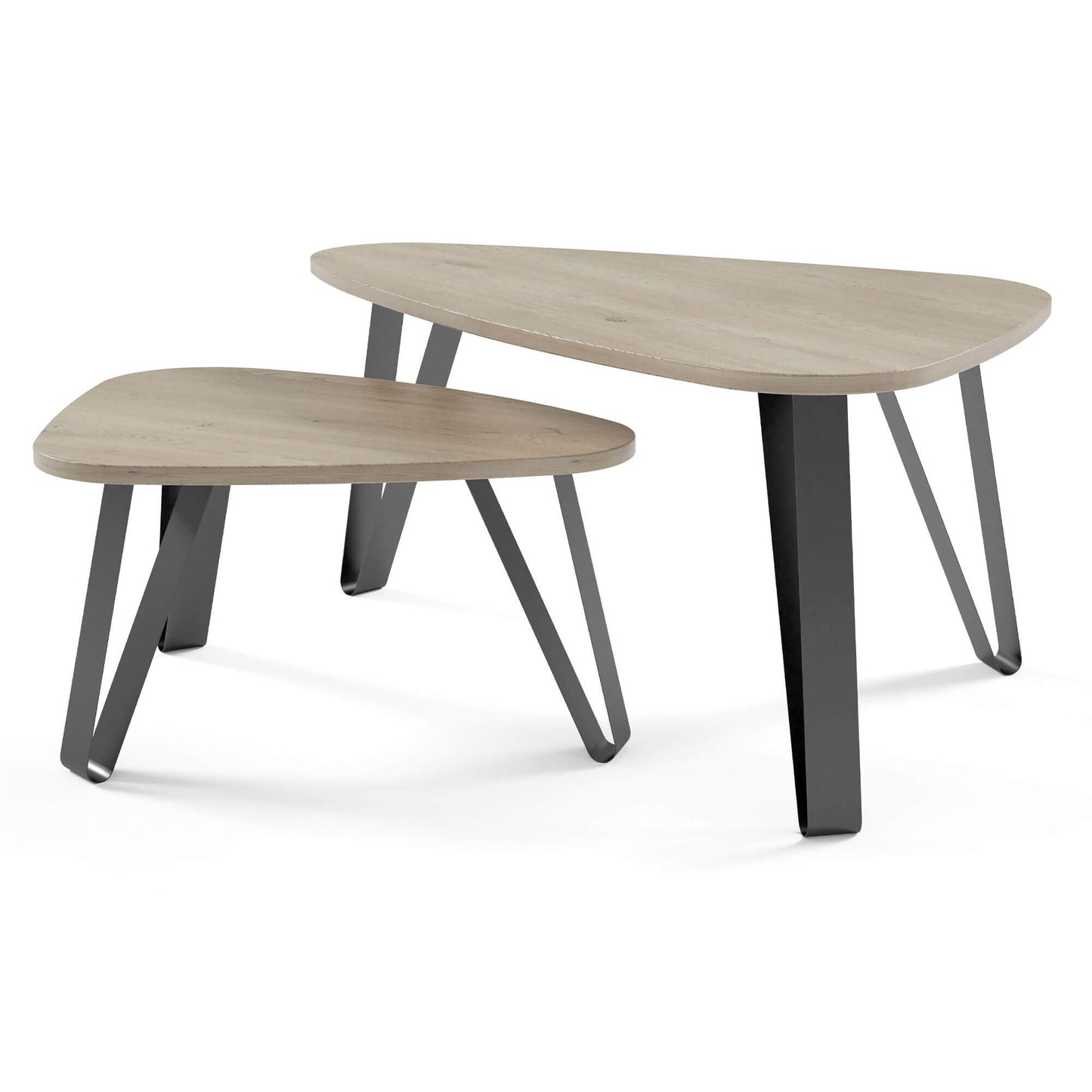 Kafijas galds (2) Ovači 94/60/42 cm Kremona Kannolo/melns - N1 Home