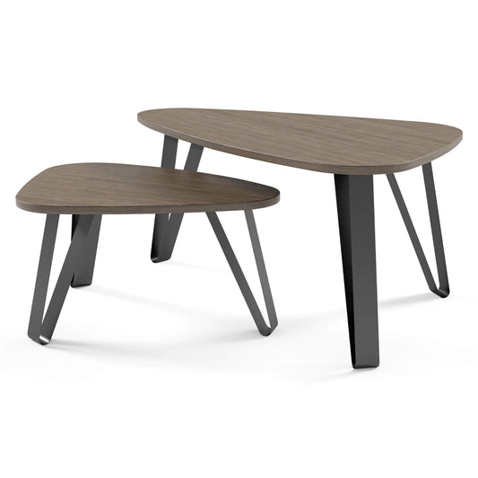 Kafijas galds (2) Ovači 94/60/42 cm rieksts Franklin Tobacco/melns - N1 Home