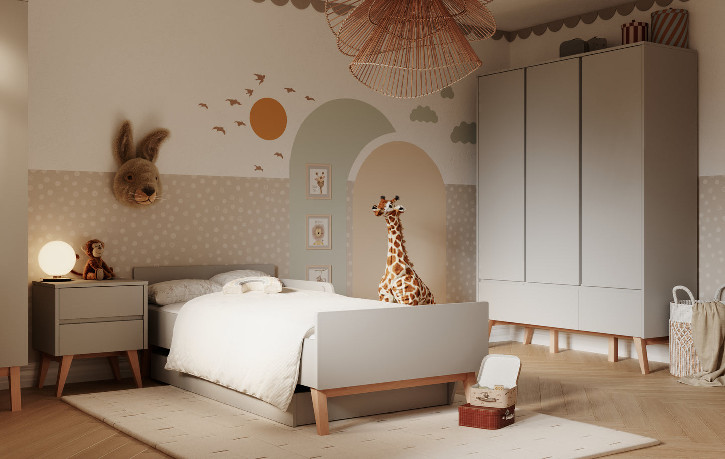 Gulta AIVA 200x90, 200x120 cm pelēks - N1 Home