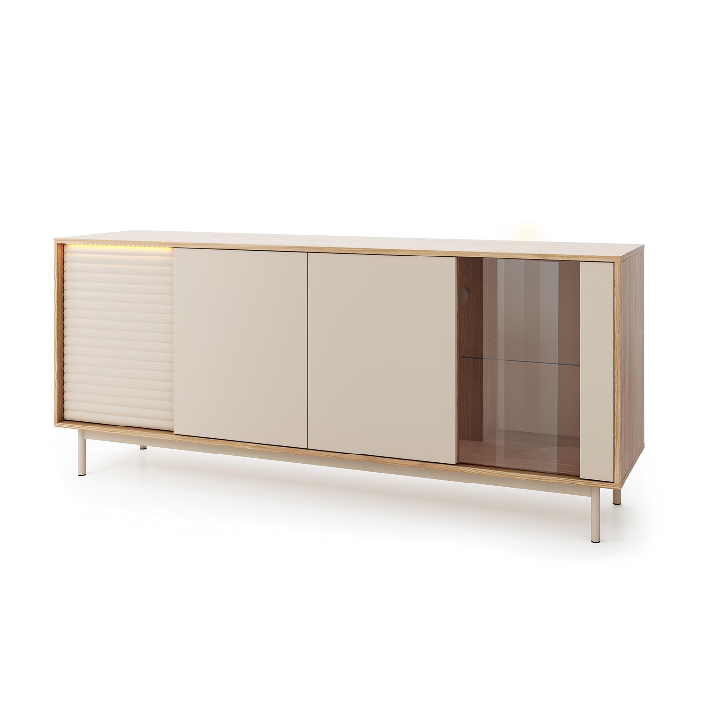 Kumode Tilipa 184/40/77 cm kašmirs/ellots ozols - N1 Home