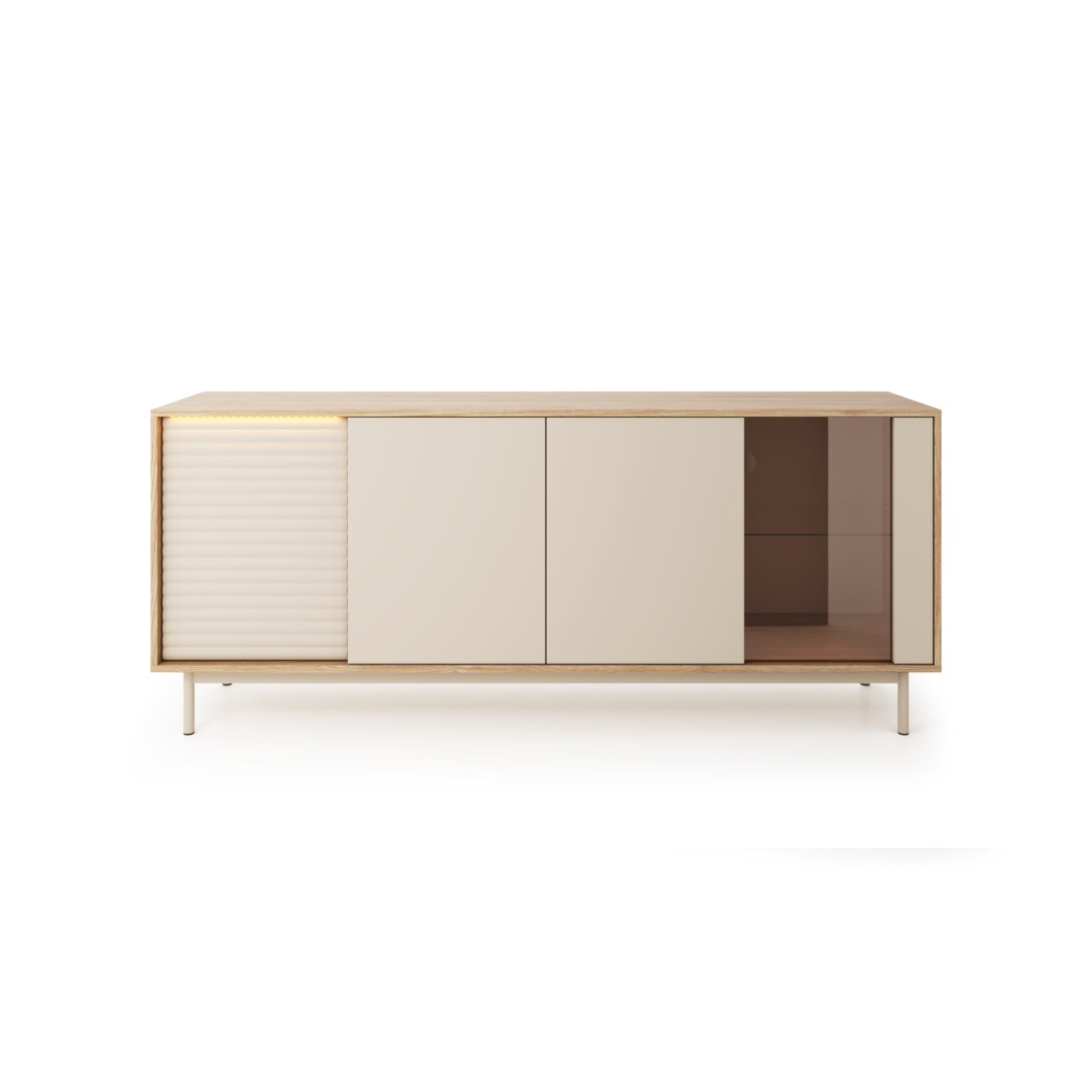 Kumode Tilipa 184/40/77 cm kašmirs/ellots ozols - N1 Home