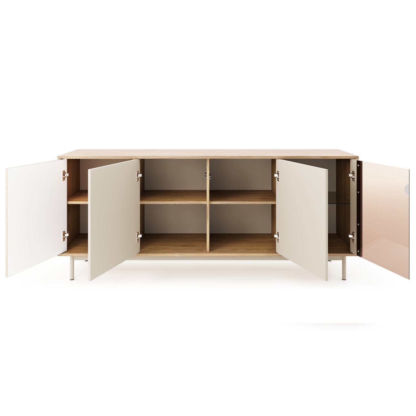 Kumode Tilipa 184/40/77 cm kašmirs/ellots ozols - N1 Home