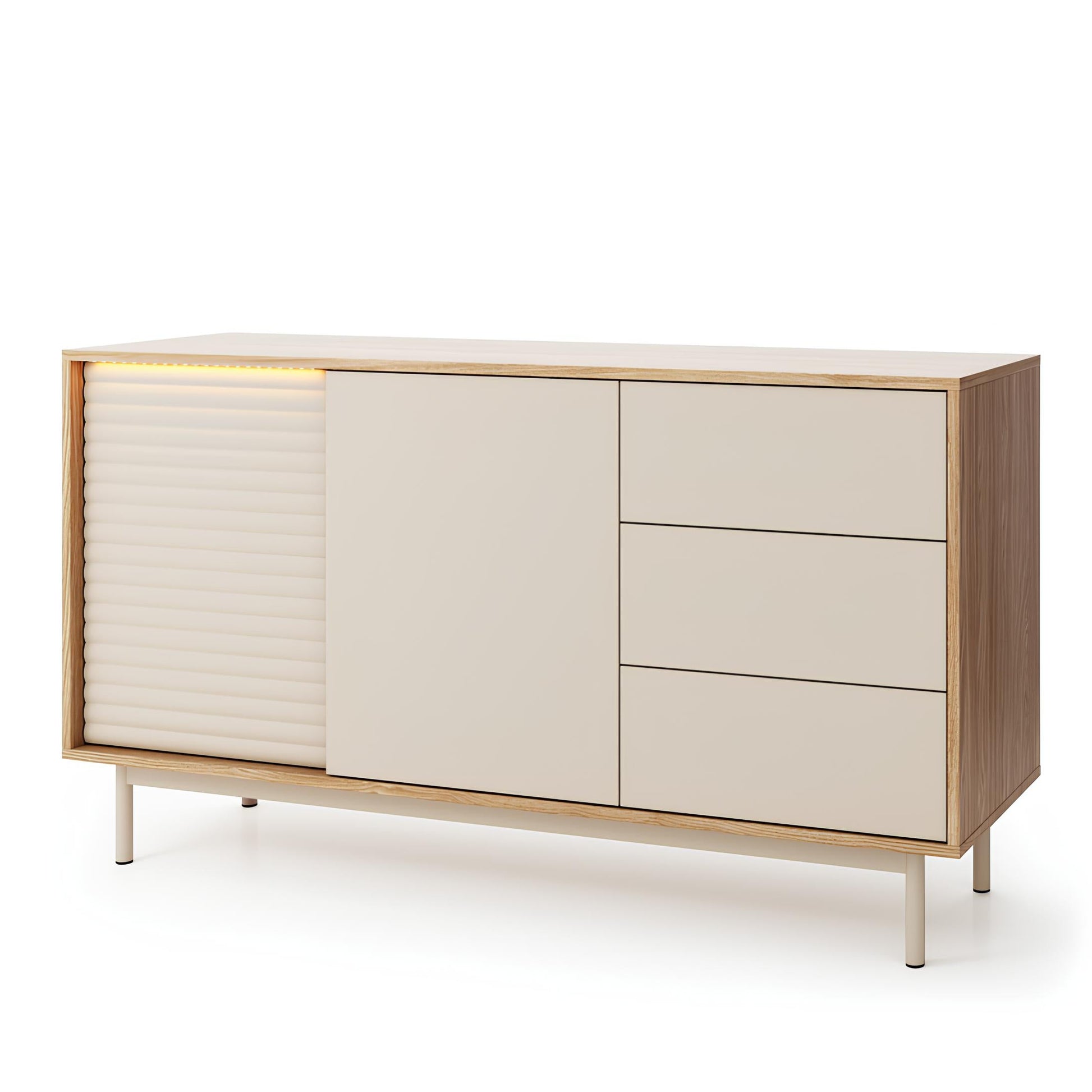 Kumode Tilipa 140/40/77 cm kašmirs/ellots ozols - N1 Home