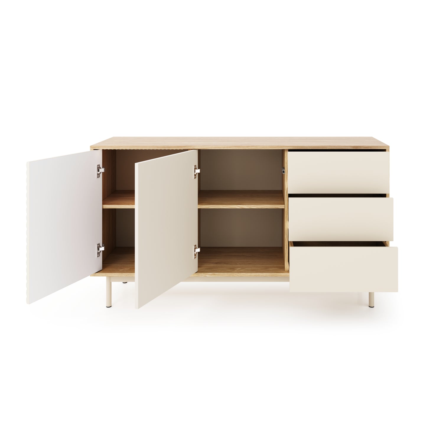 Kumode Tilipa 140/40/77 cm kašmirs/ellots ozols - N1 Home